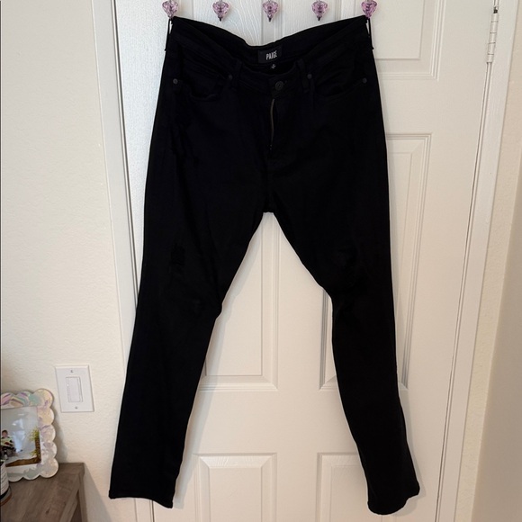 PAIGE Men's Dark Slim Lennox ripped Jeans